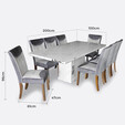 2.0M Rectangle Marble Dining Table Set MT-86-GG + DC2211
